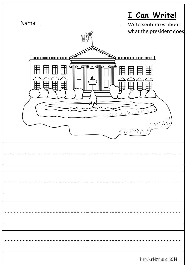 Free President s Day Writing Printable Kindermomma
