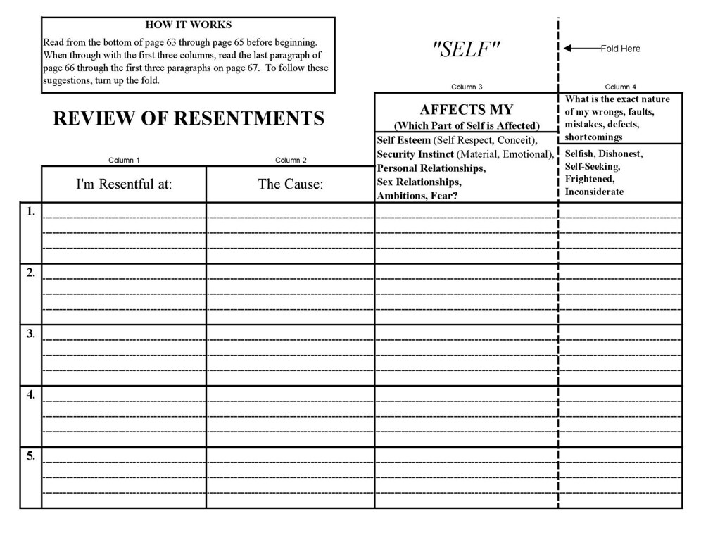 Free Printable 4th Step Worksheets For All Ages Worksheets Library