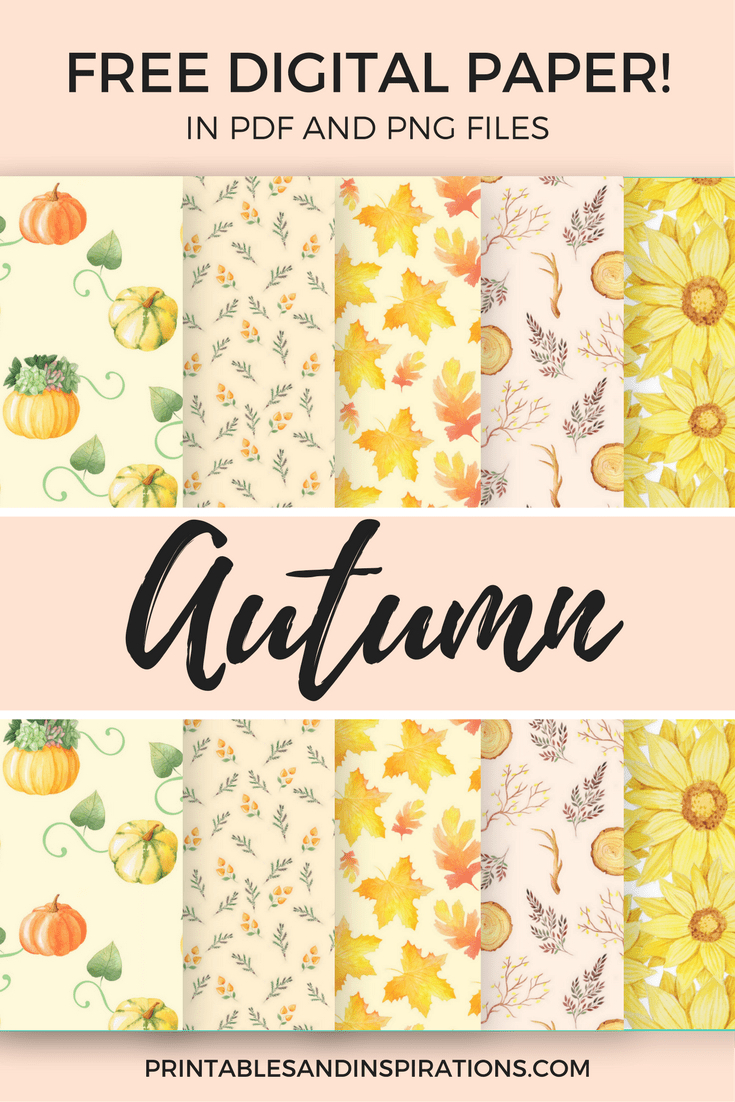 Free Printable Autumn Digital Paper Seamless Pattern For Scrapbooking Printables And Inspirations