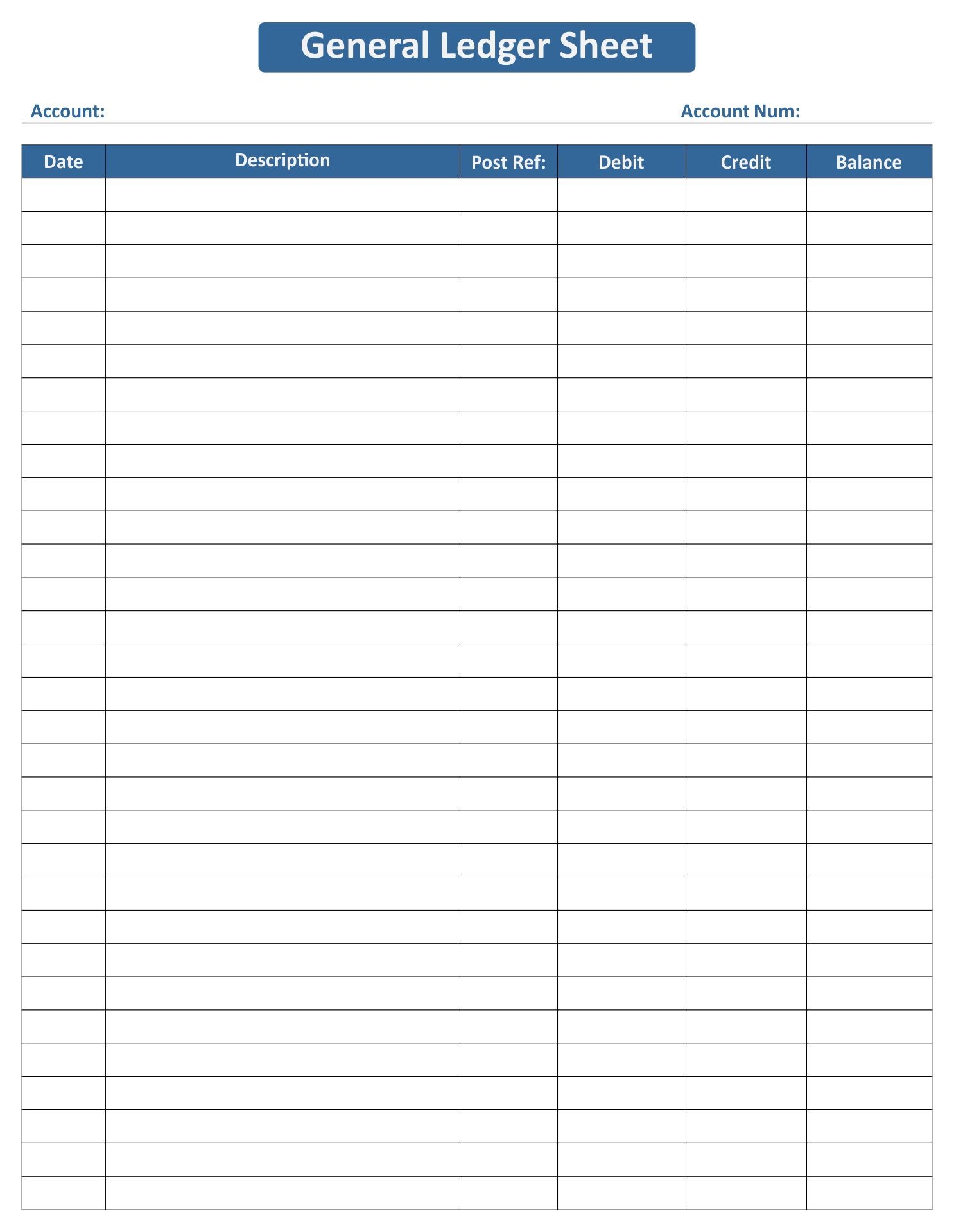 Printable Ledger Paper