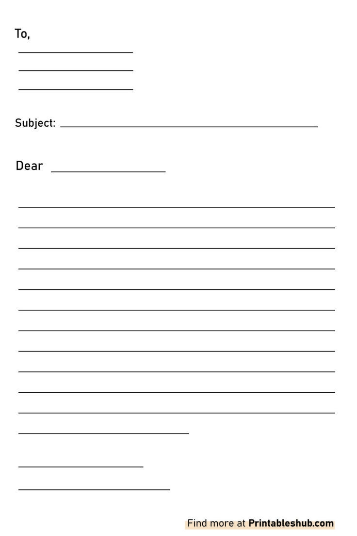 Printable Paper For Letters