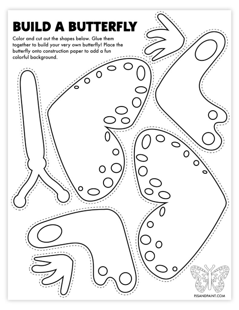 Free Printable Build A Butterfly Craft Pjs And Paint