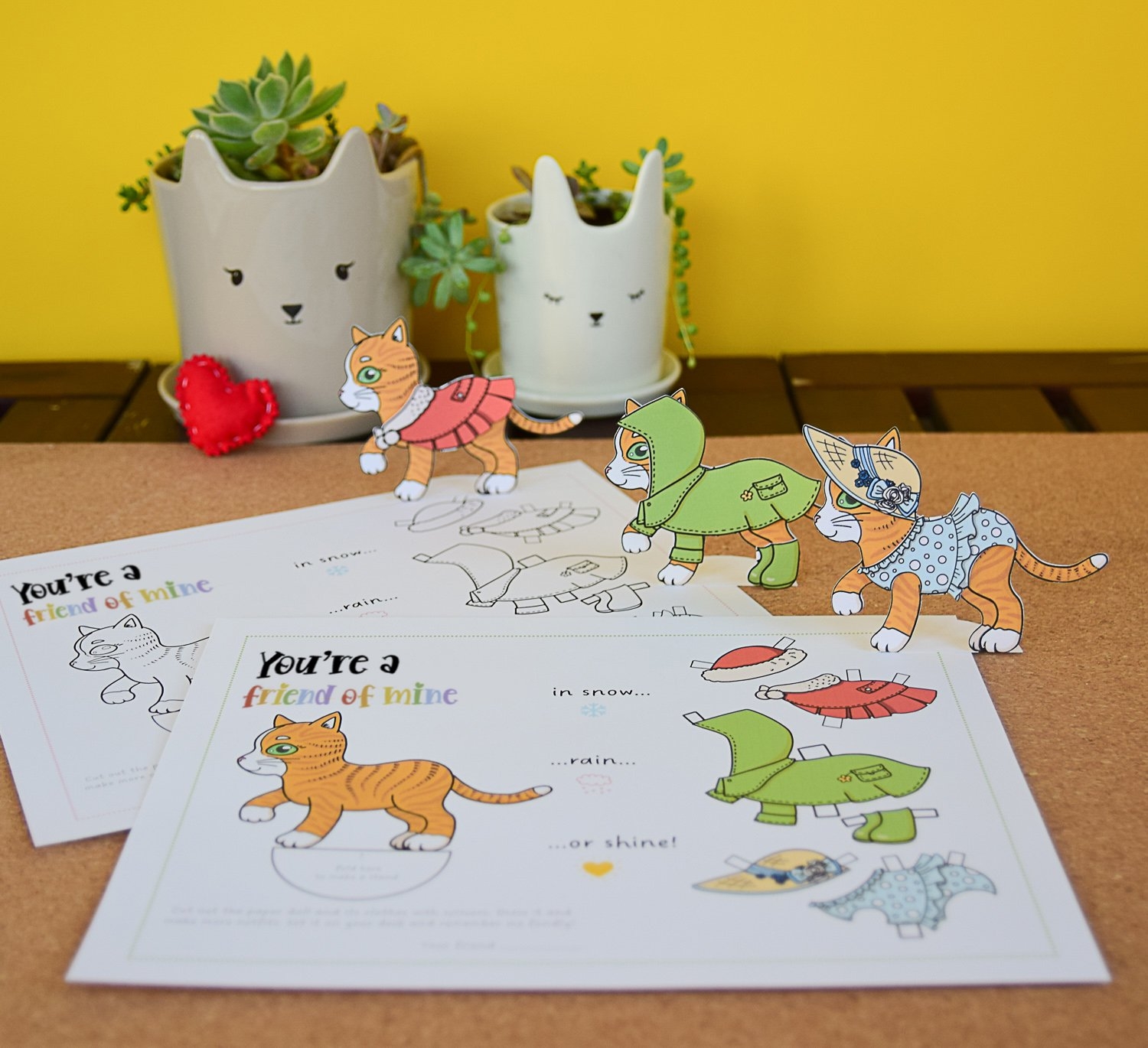 Free Printable Cat Paper Doll Adventure In A Box