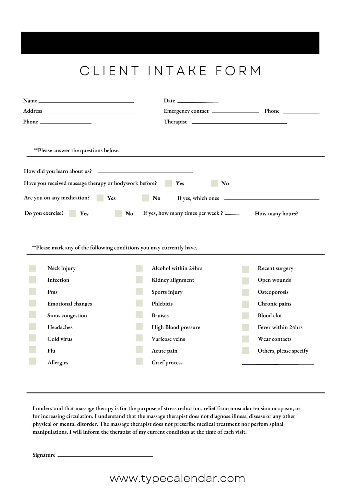 Printable Form