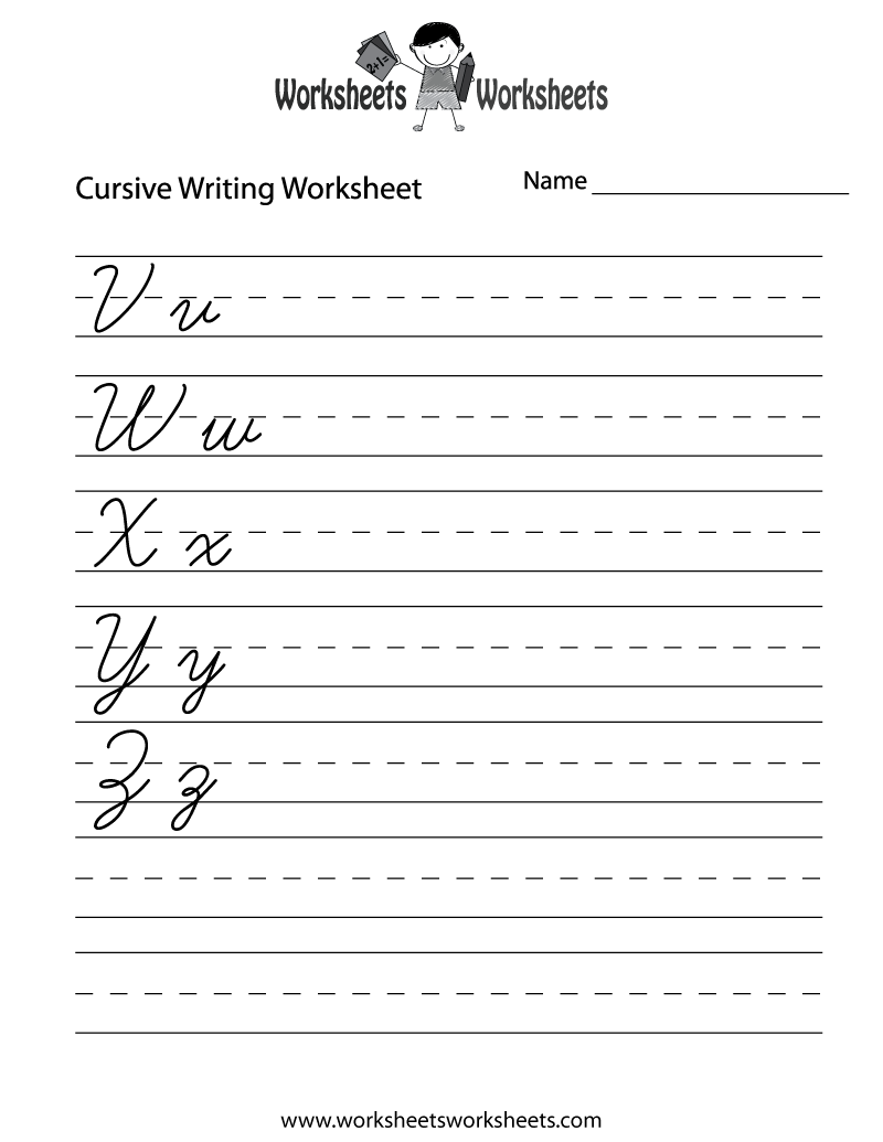 Cursive Writing Practice Worksheets Printable
