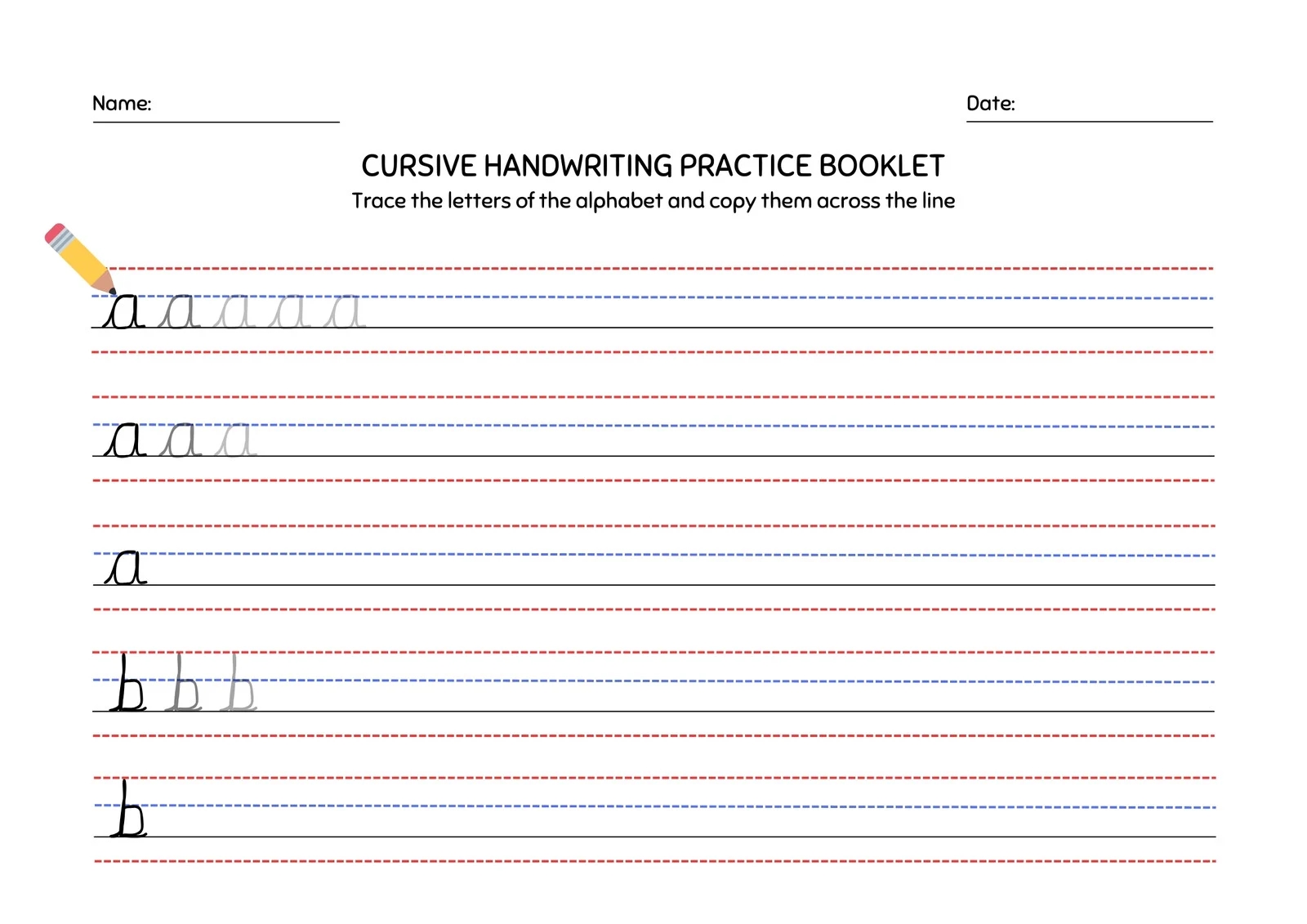 free printable cursive writing worksheet templates canva