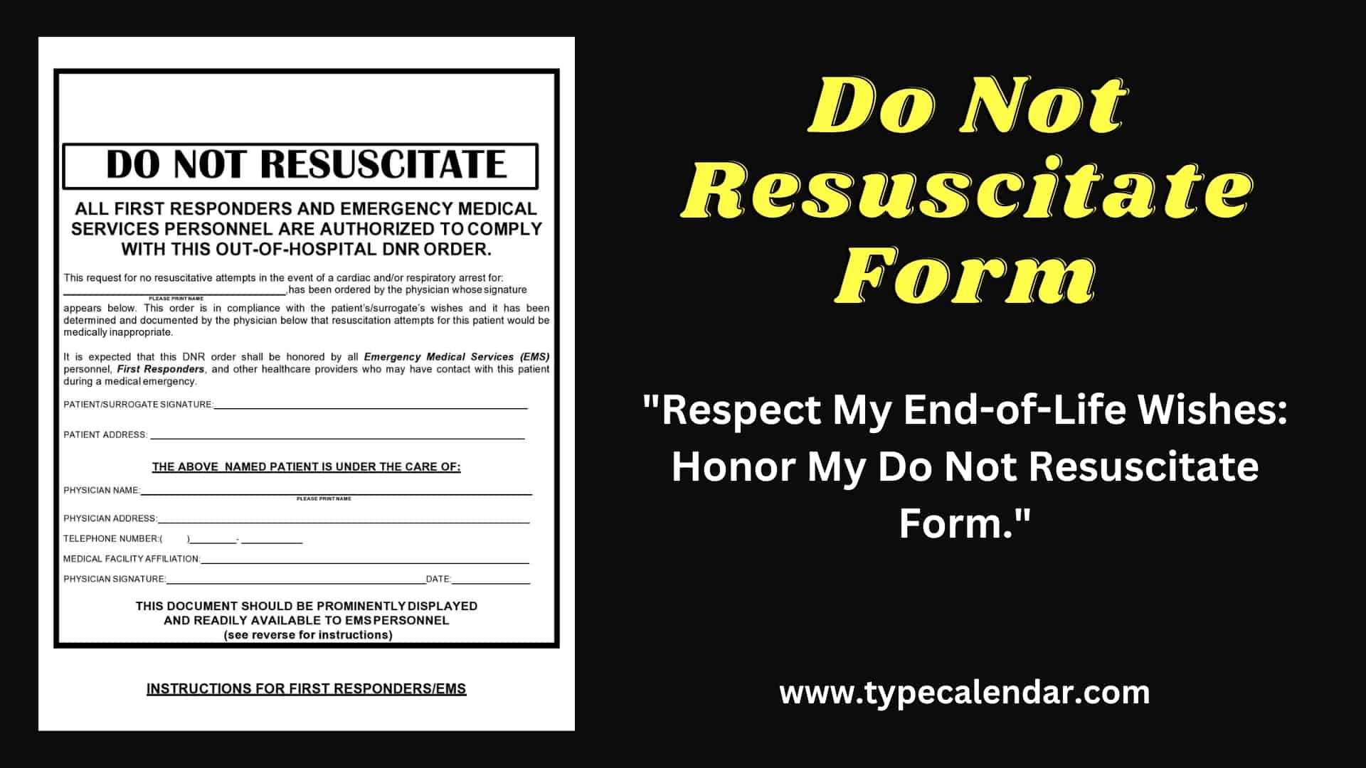 Printable Do Not Resuscitate Form