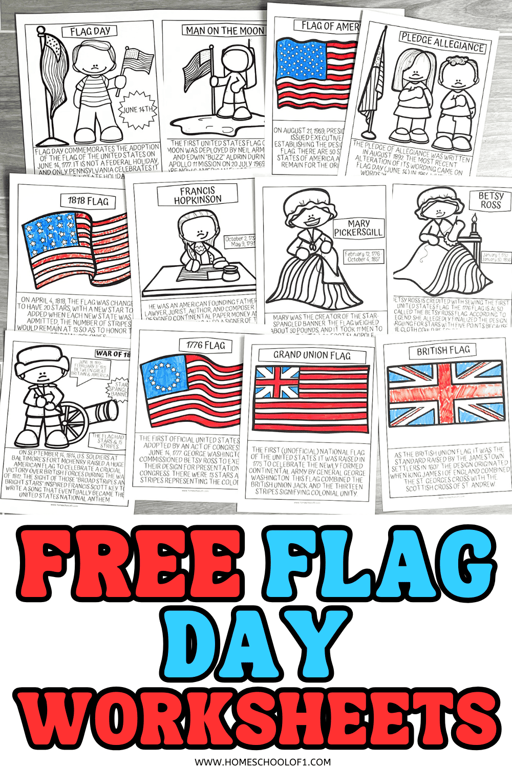 Flag Day Printable Worksheets