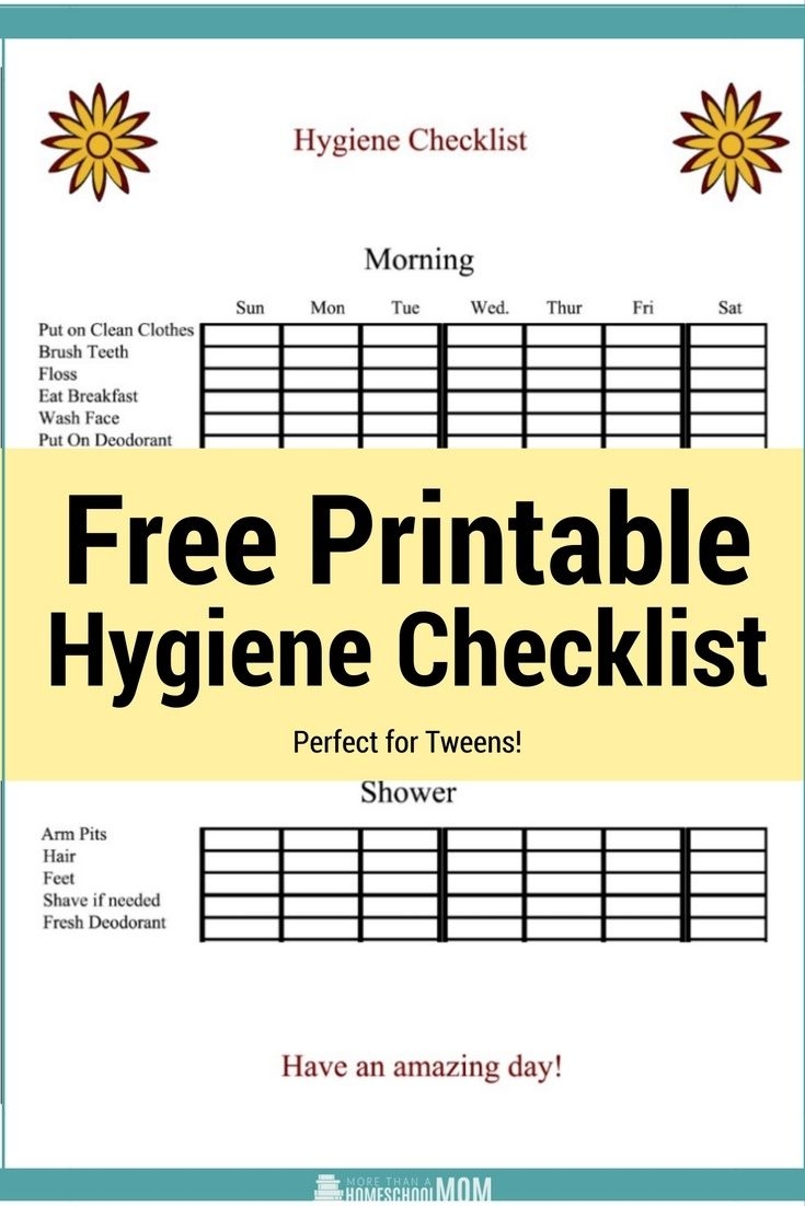 FREE Printable Hygiene Checklist