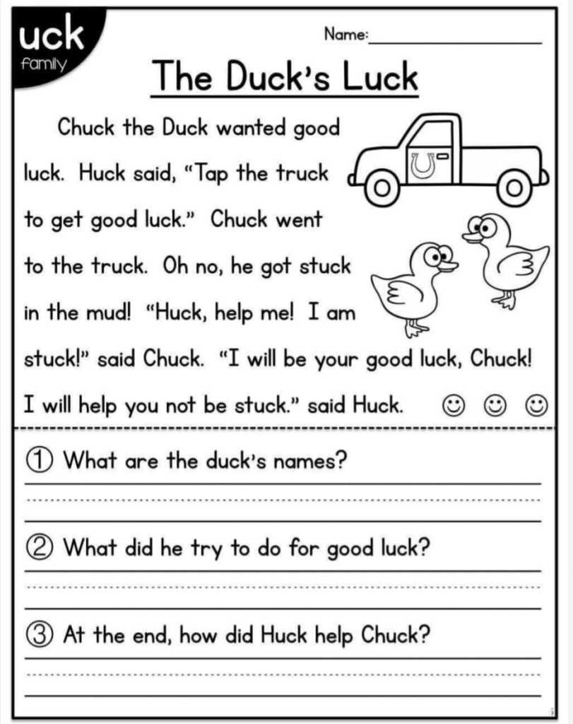 Free Printable Kindergarten Worksheets Reading
