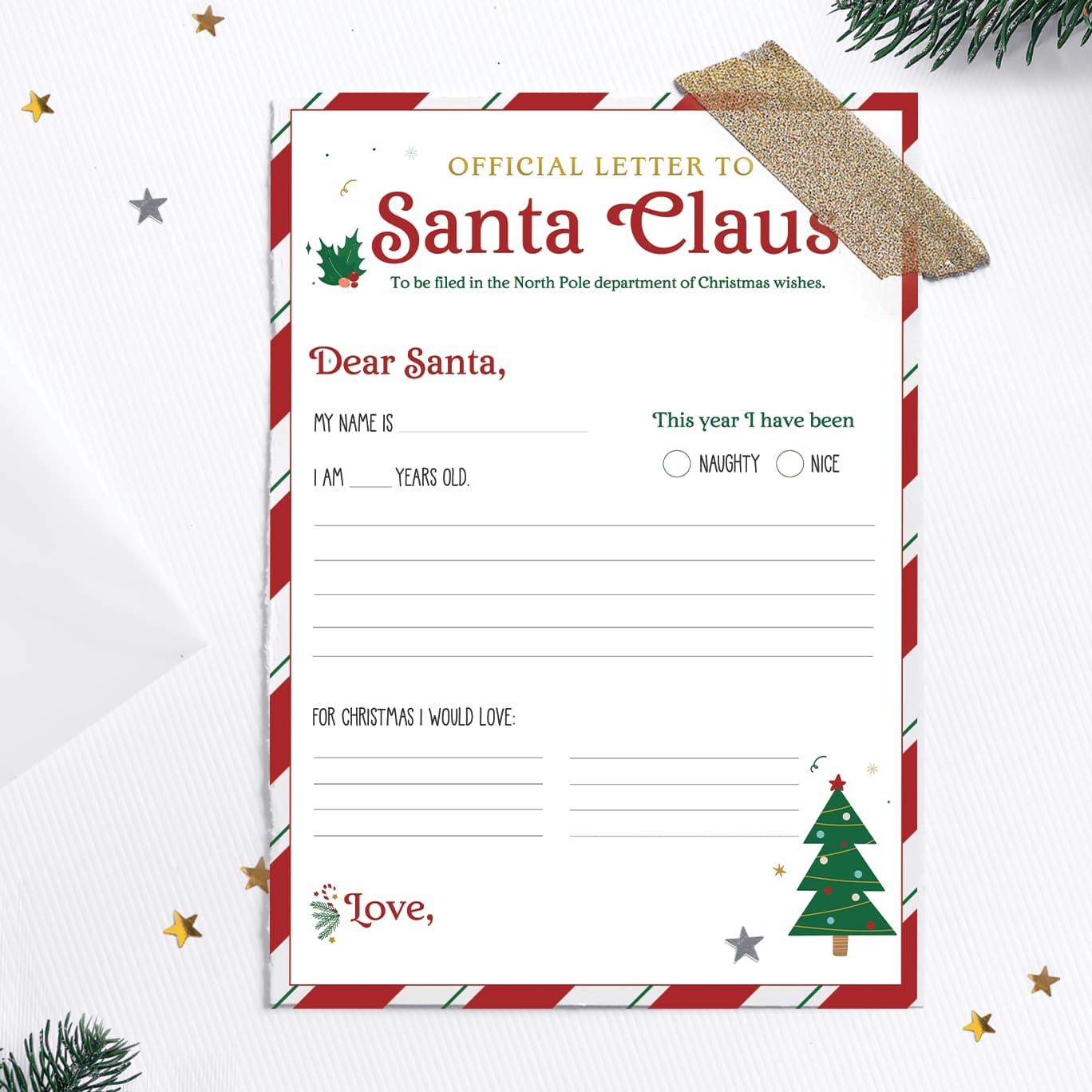 Santa Letter Paper Printable