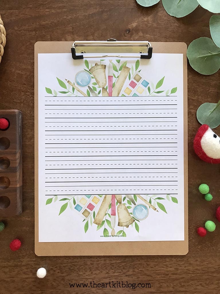 FREE Printable Lined Stationery School Themed The Art Kit