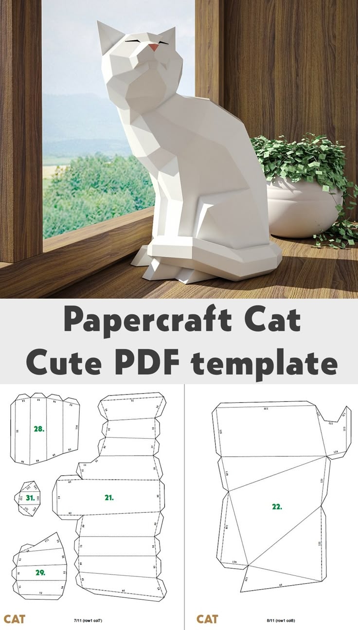 Free Printable Papercraft Templates Cat Template PDF