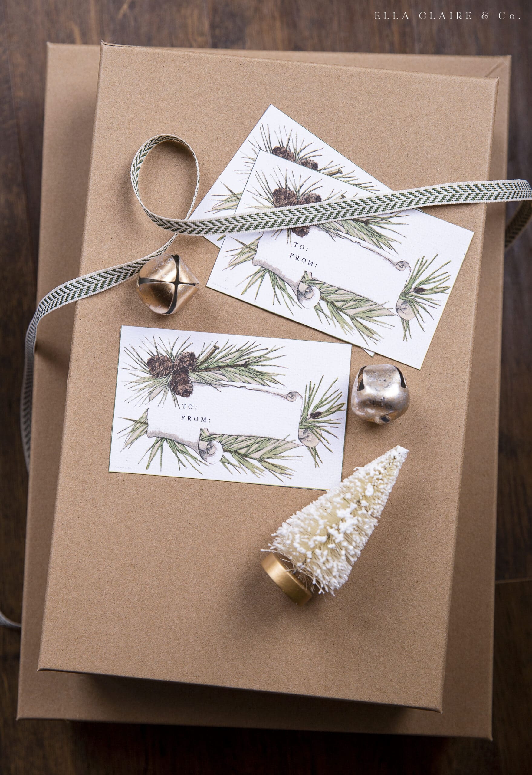 Free Printable Pinecone Gift Tags For Christmas Ella Claire Co 