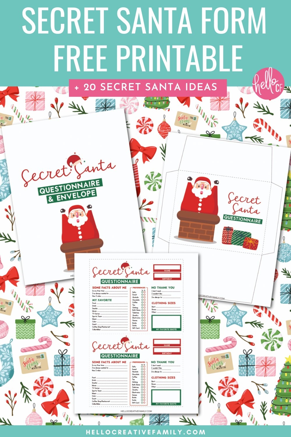 Secret Santa Printable Forms