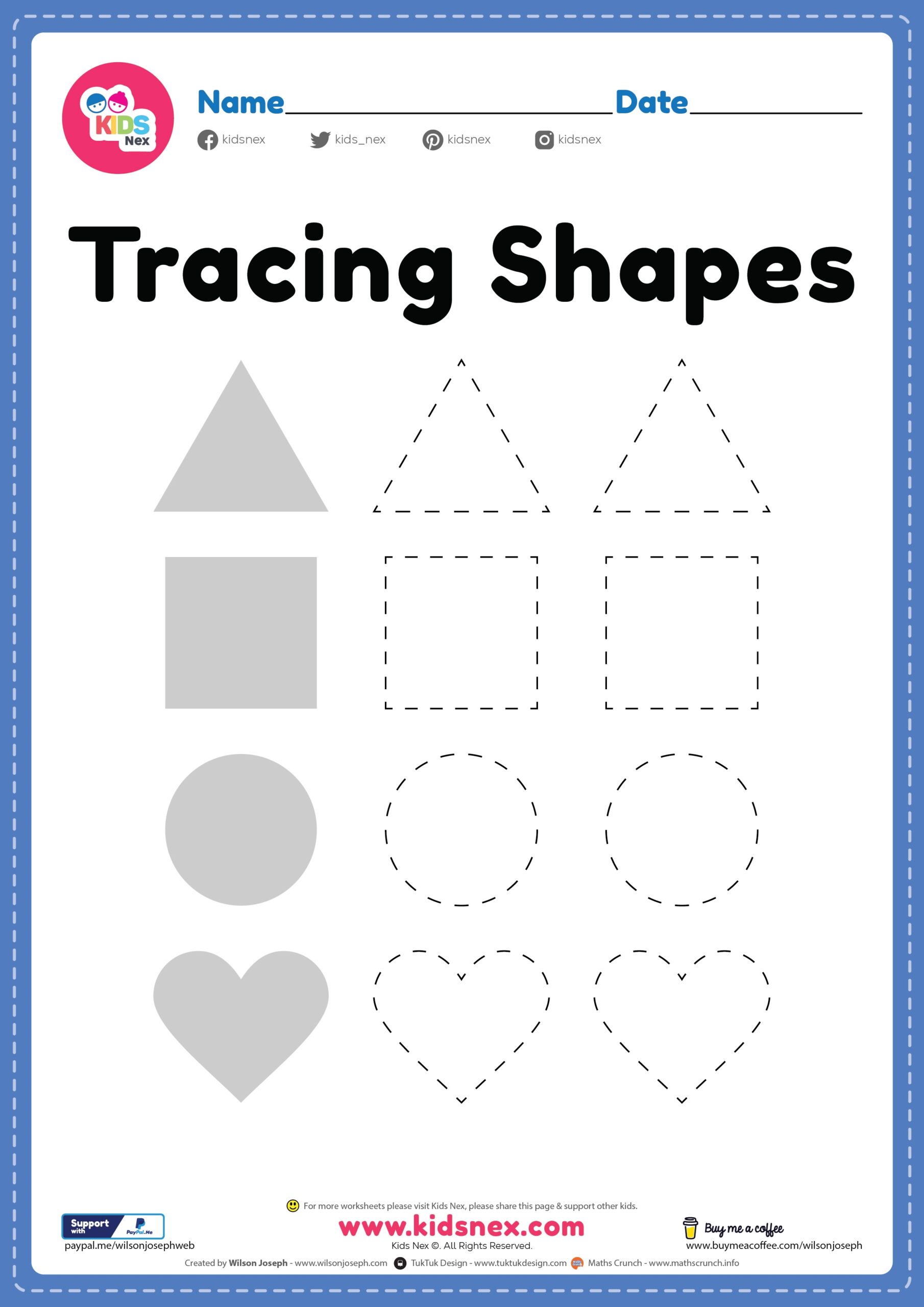 free printable shapes worksheet for kindergarten preschool