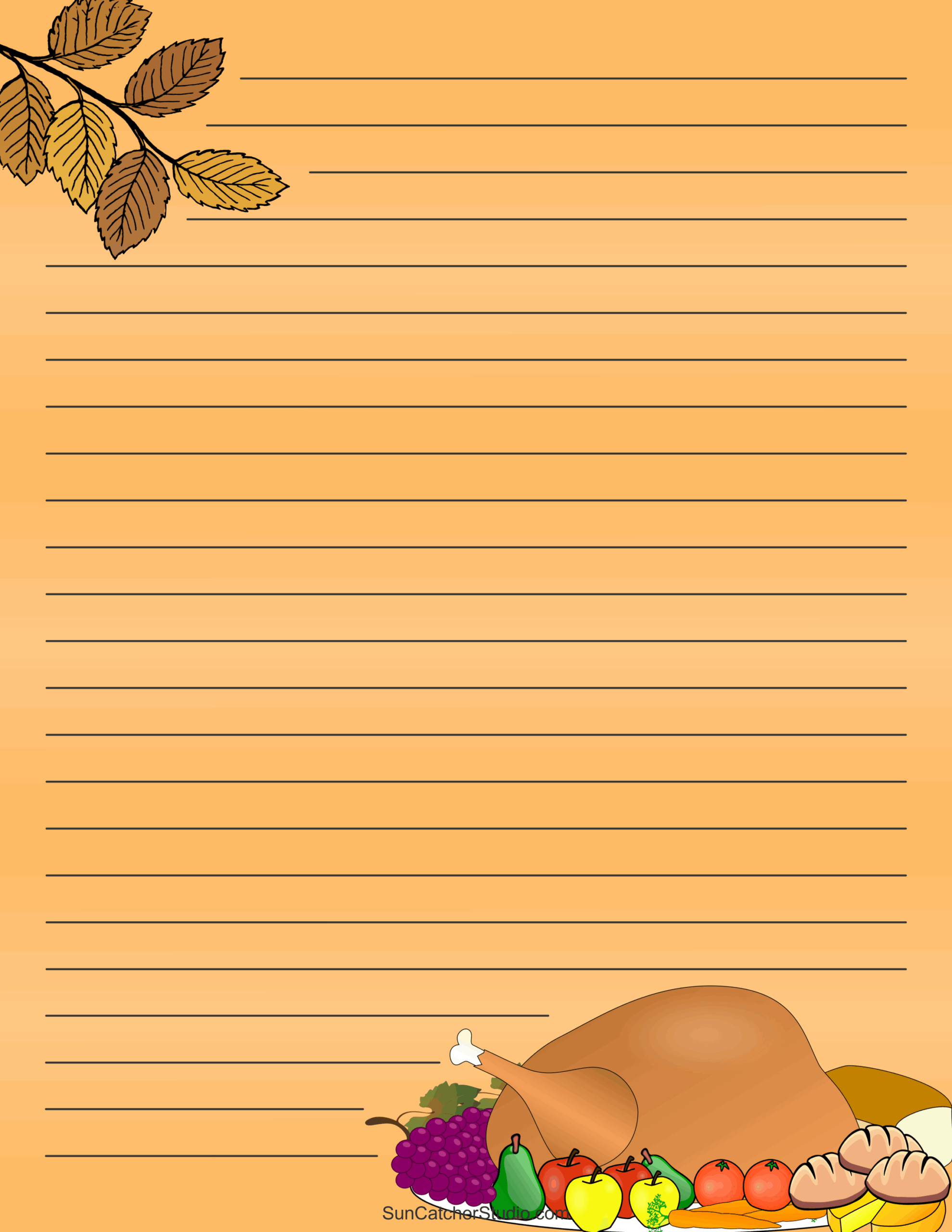 Thanksgiving Writing Paper Free Printable