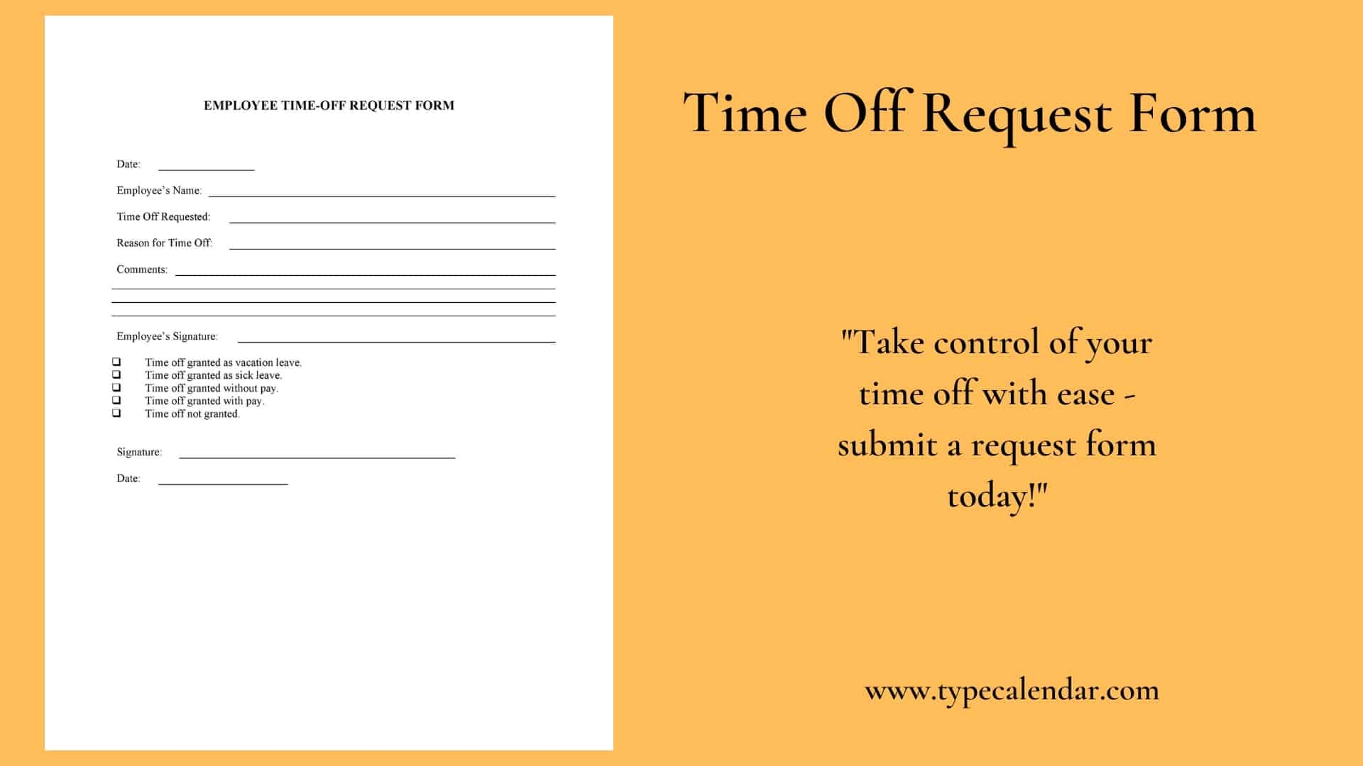 Free Printable Simple Time Off Request Form