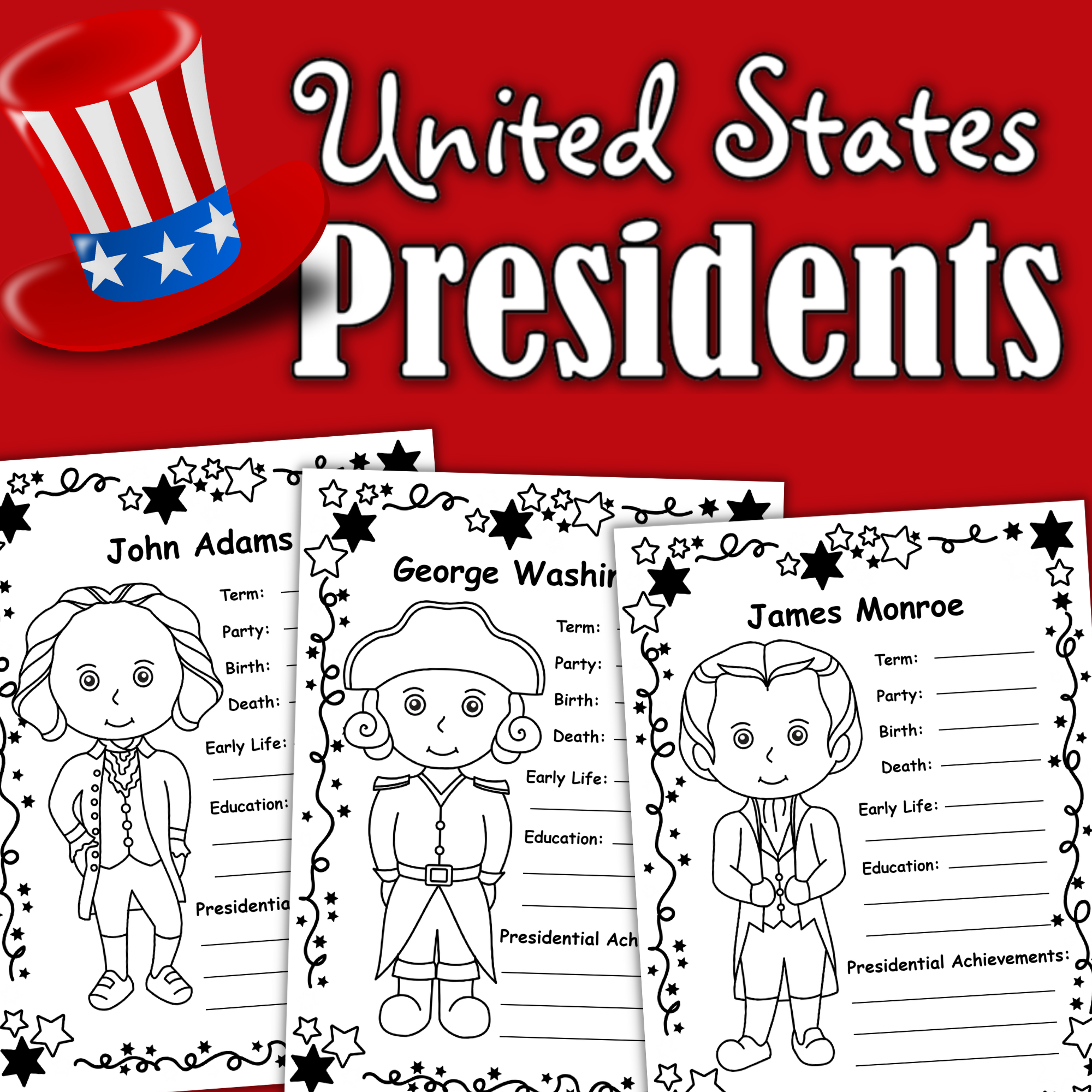 Free Printable U.S. Presidents Worksheets Pdf