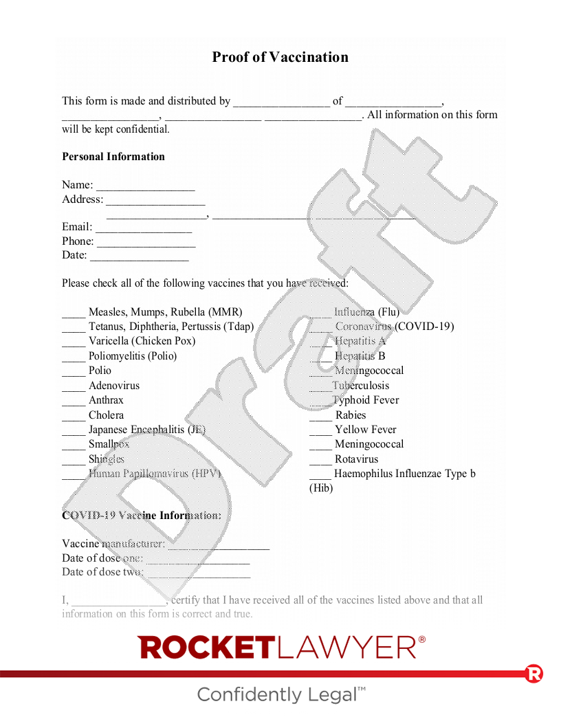 Printable Proof Of Flu Shot Form
