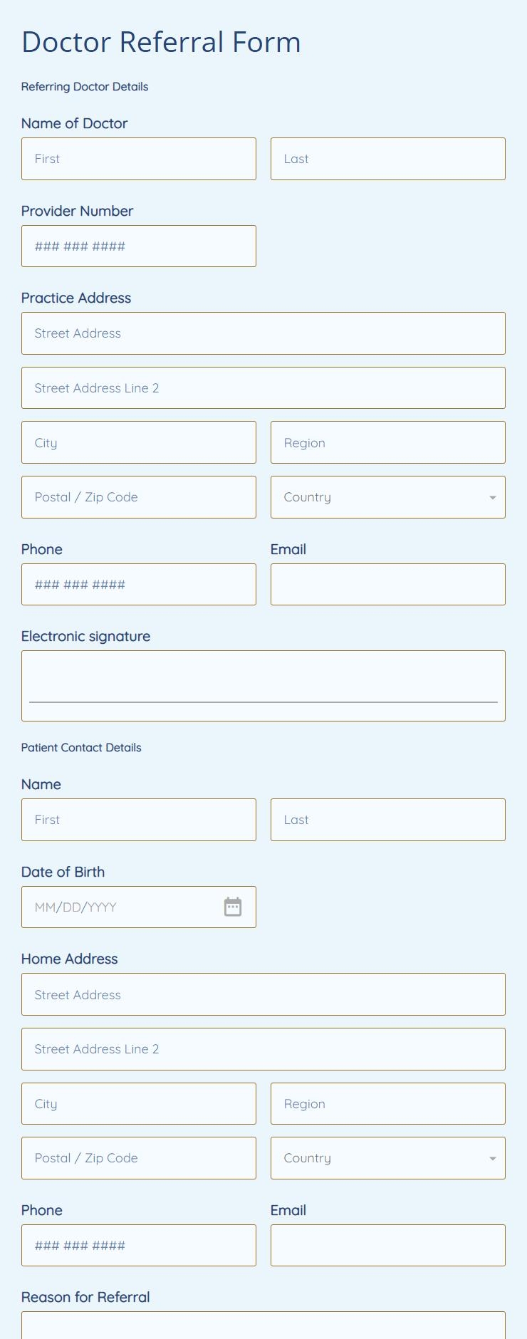 Free Referral Form Templates 123FormBuilder
