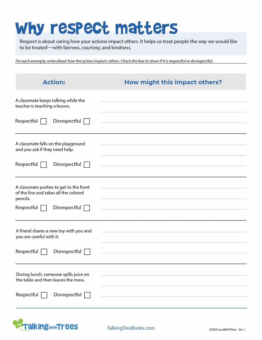 Free Social Emotional Learning Worksheets Elementary