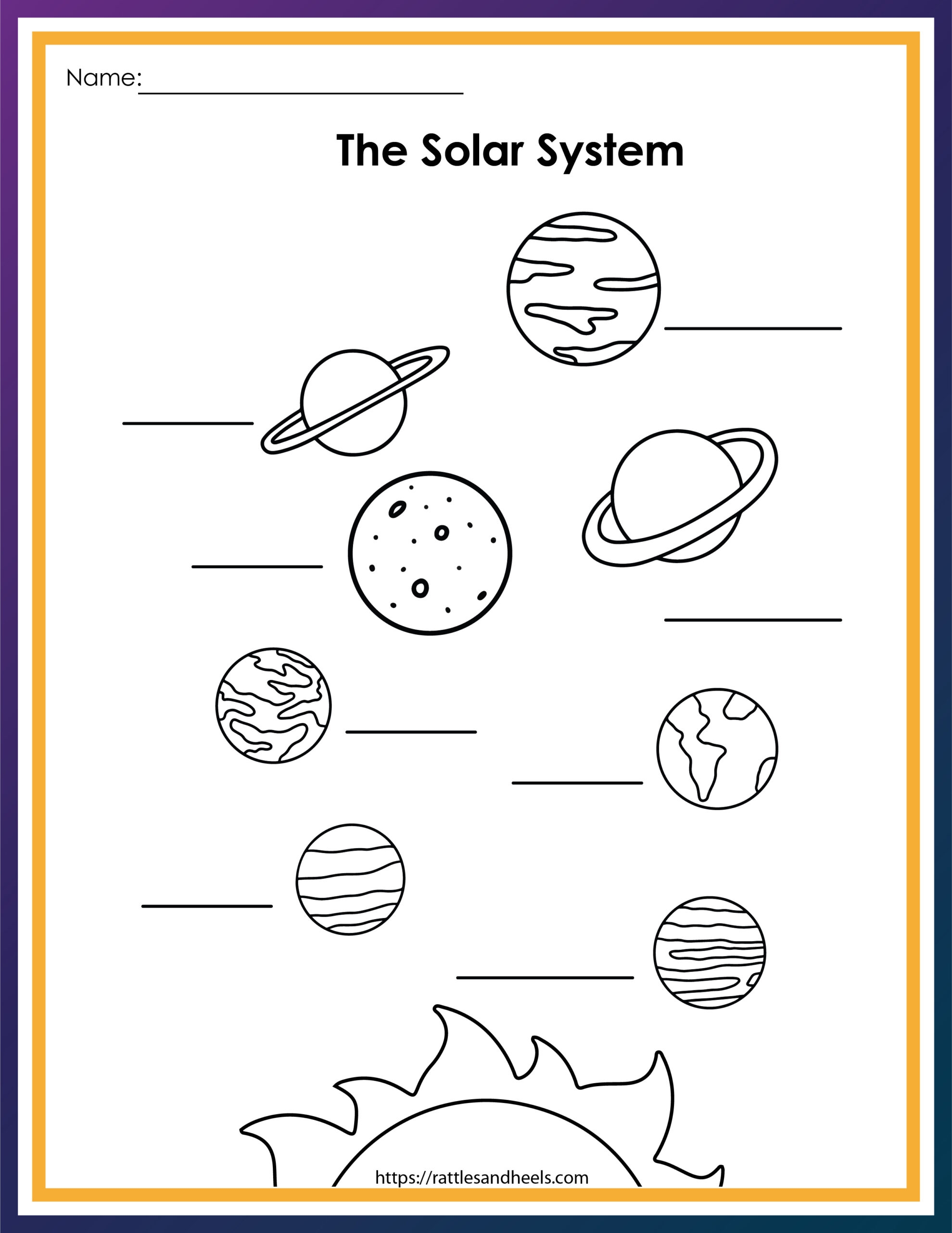 Free Solar System Worksheets For Kids 