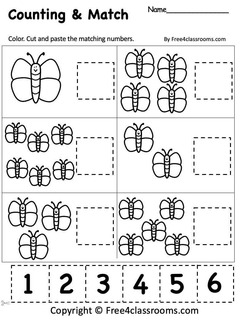 Free Printable Counting Worksheets For Kindergarten