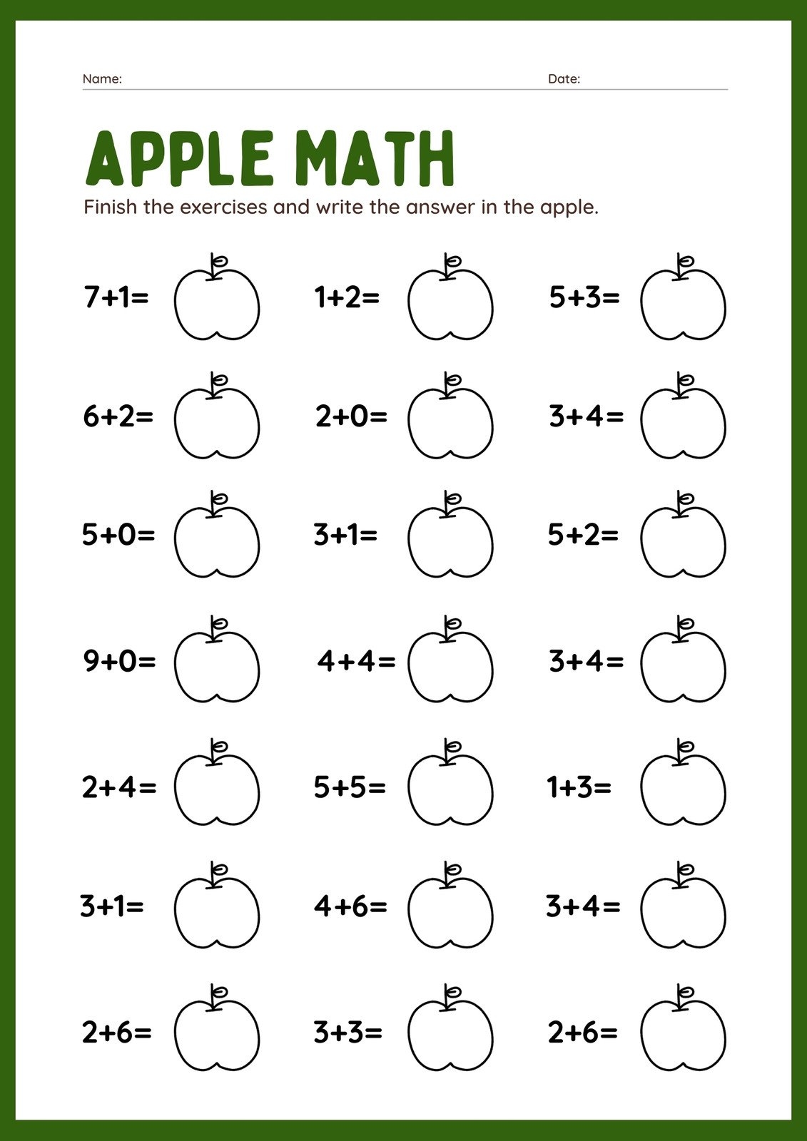 Free To Print And Edit Addition Worksheet Templates Canva