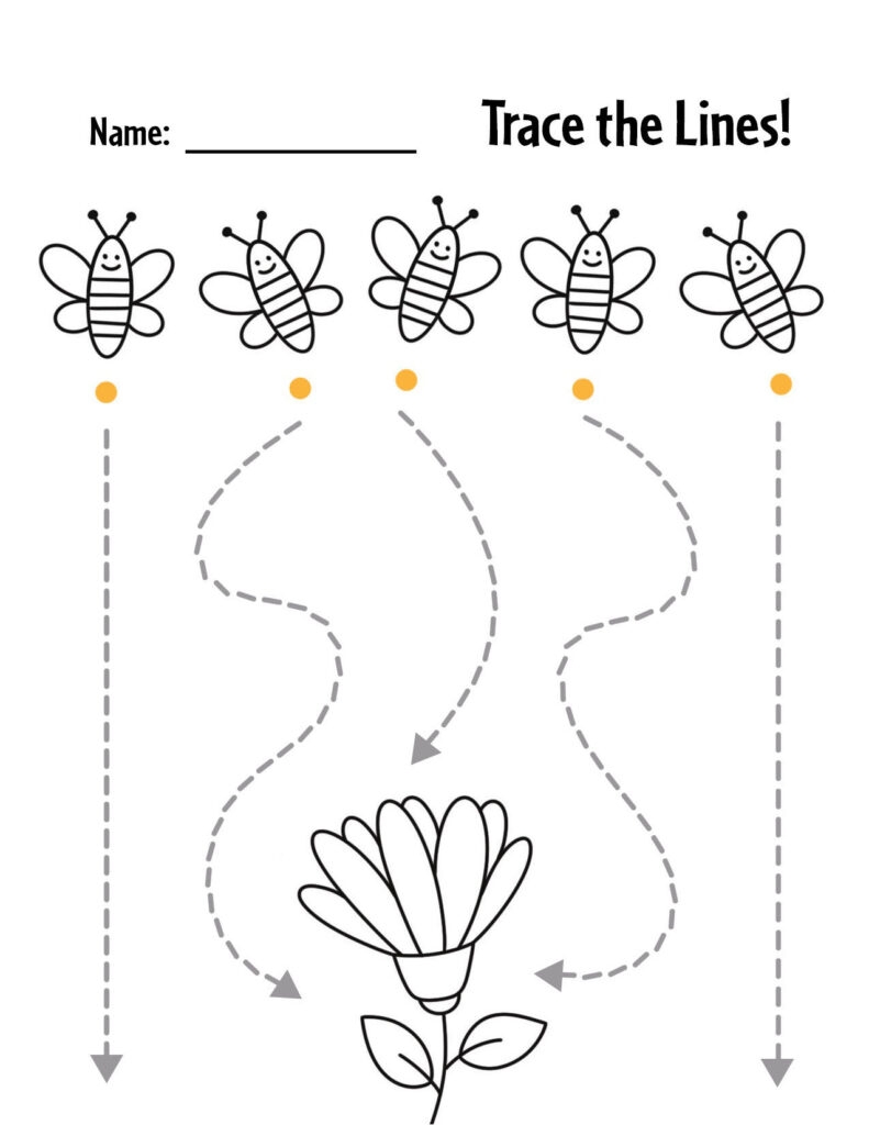 Free Trace The Line Worksheets For Preschool The Hollydog Blog