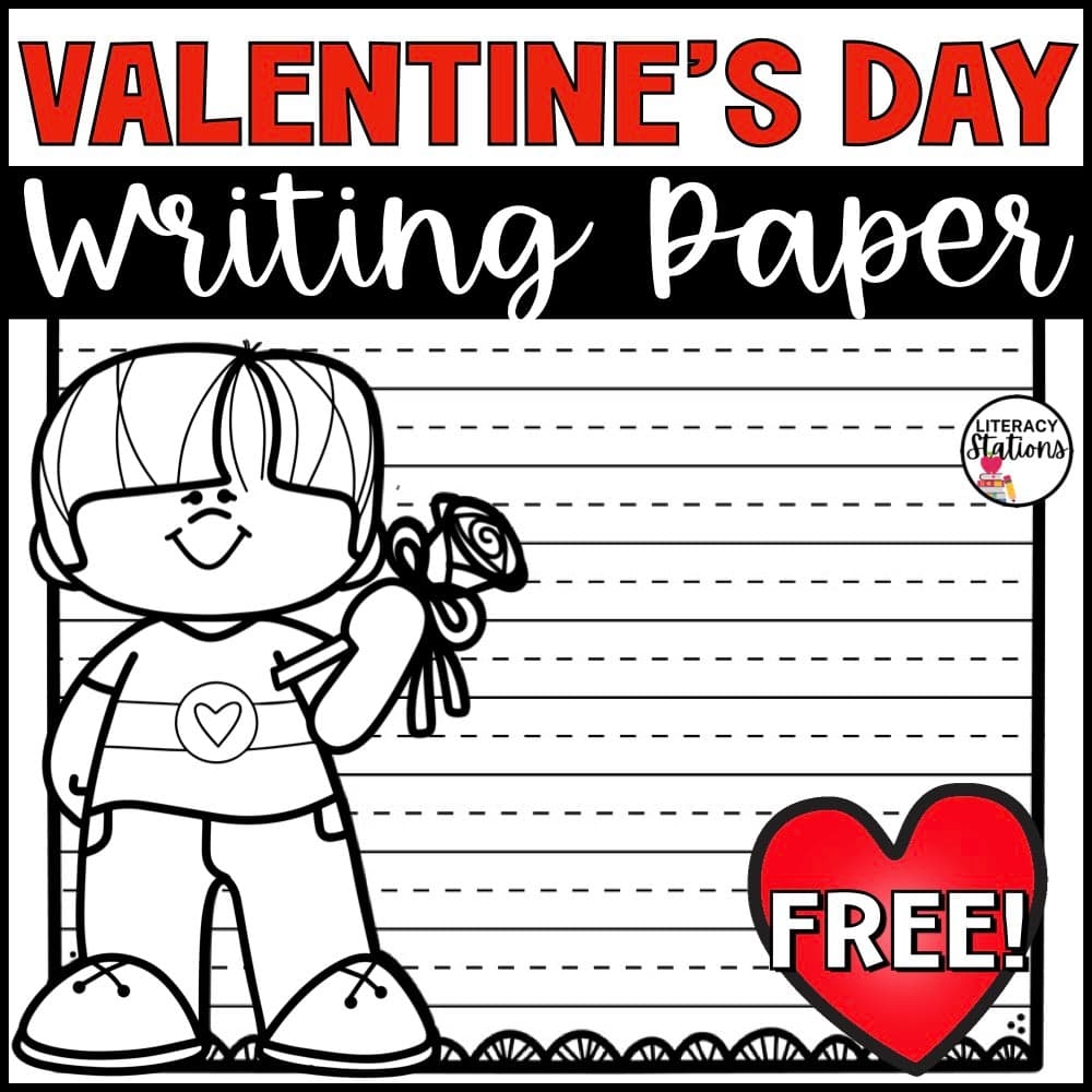 Free Valentines Writing Paper Literacy Stations Worksheets Library