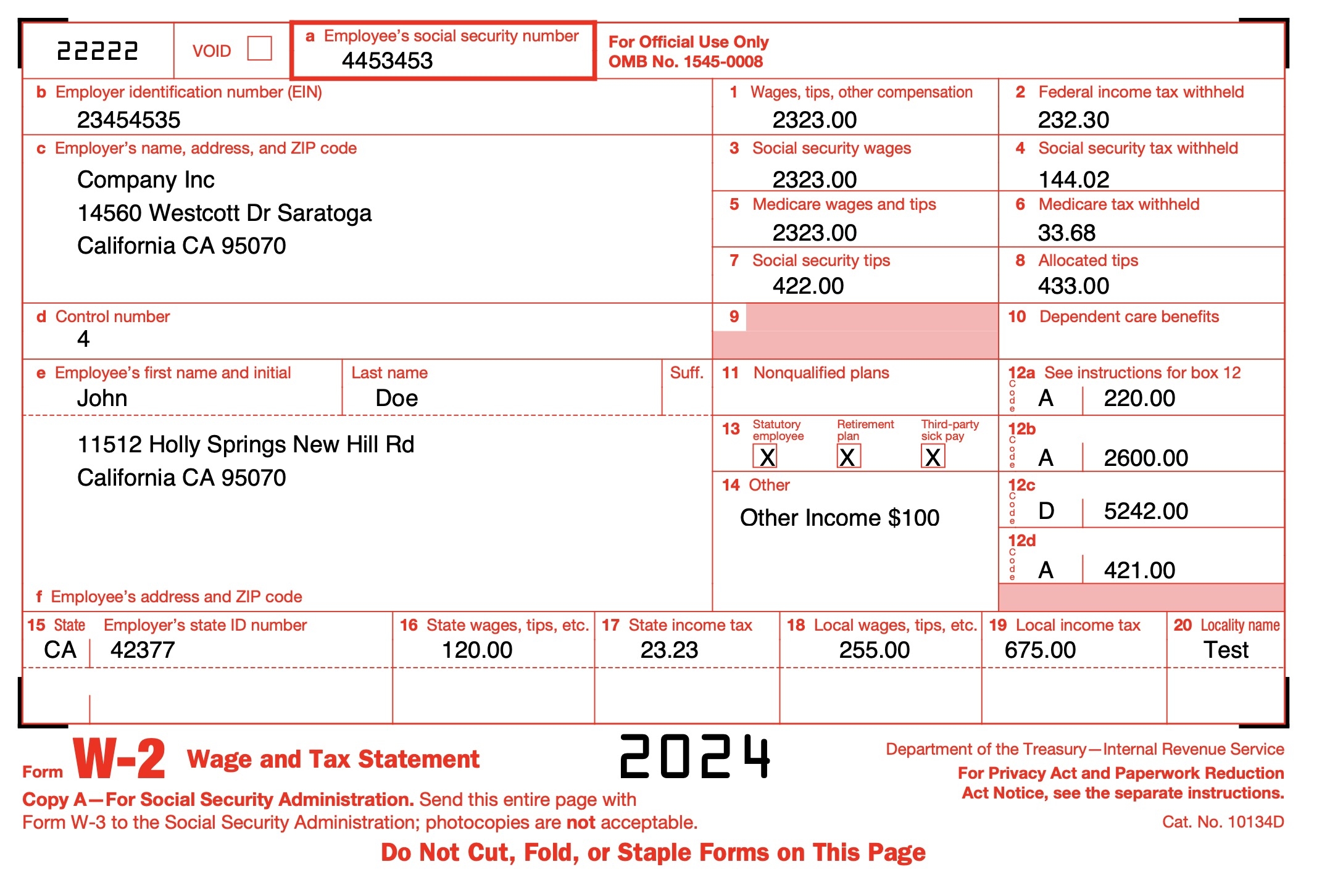 2025 W2 Forms Printable