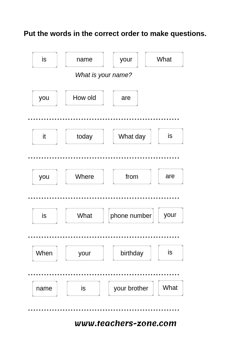 FREE WH QUESTIONS WORKSHEETS Teachers Zone Worksheets Library