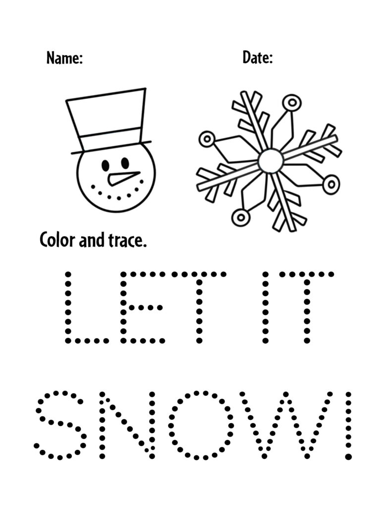 Free Winter Worksheets For Preschool The Hollydog Blog