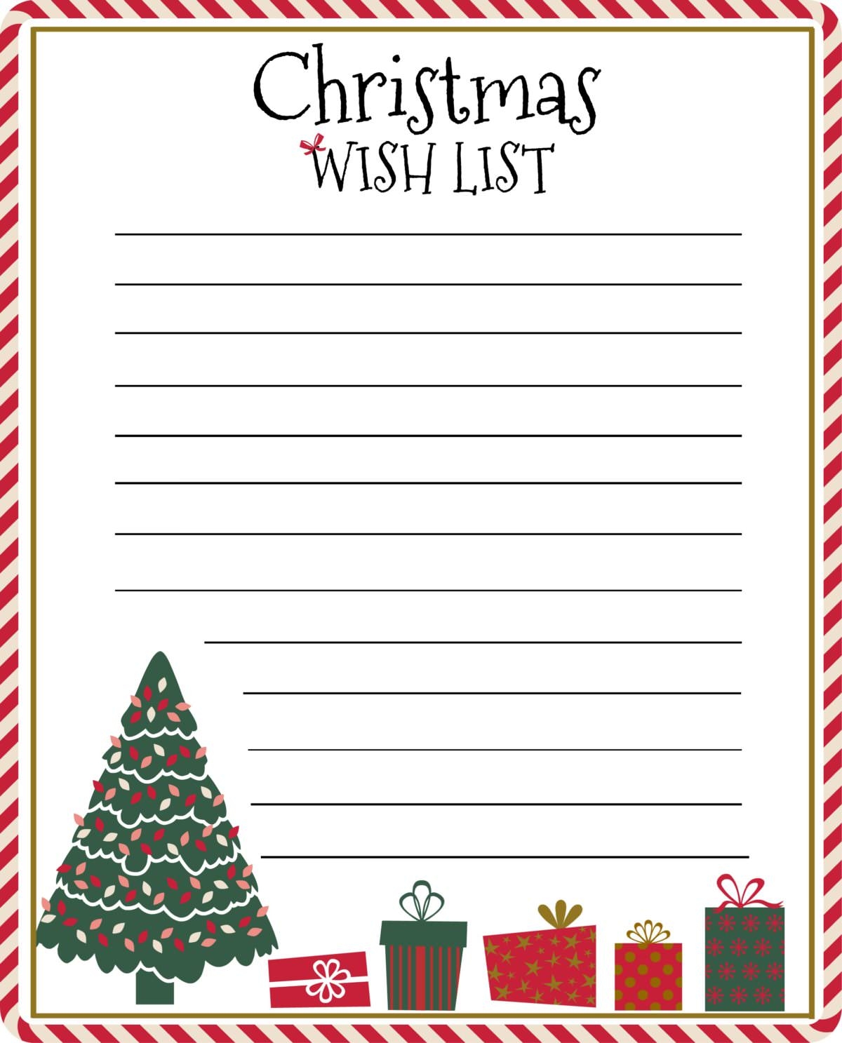 Free Printable Christmas List Paper