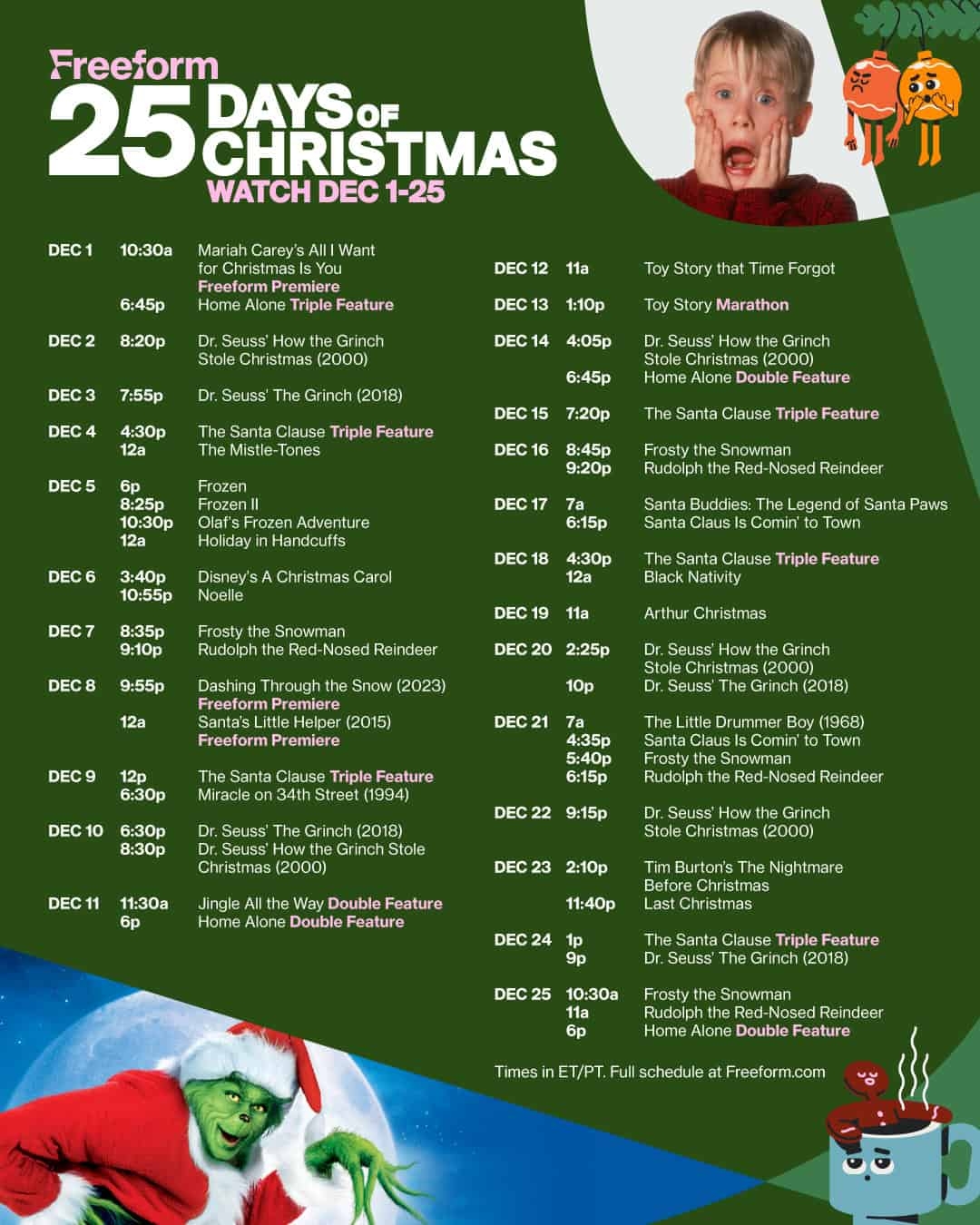 Freeform s 25 Days Of Christmas 2024 Schedule Chip And Company