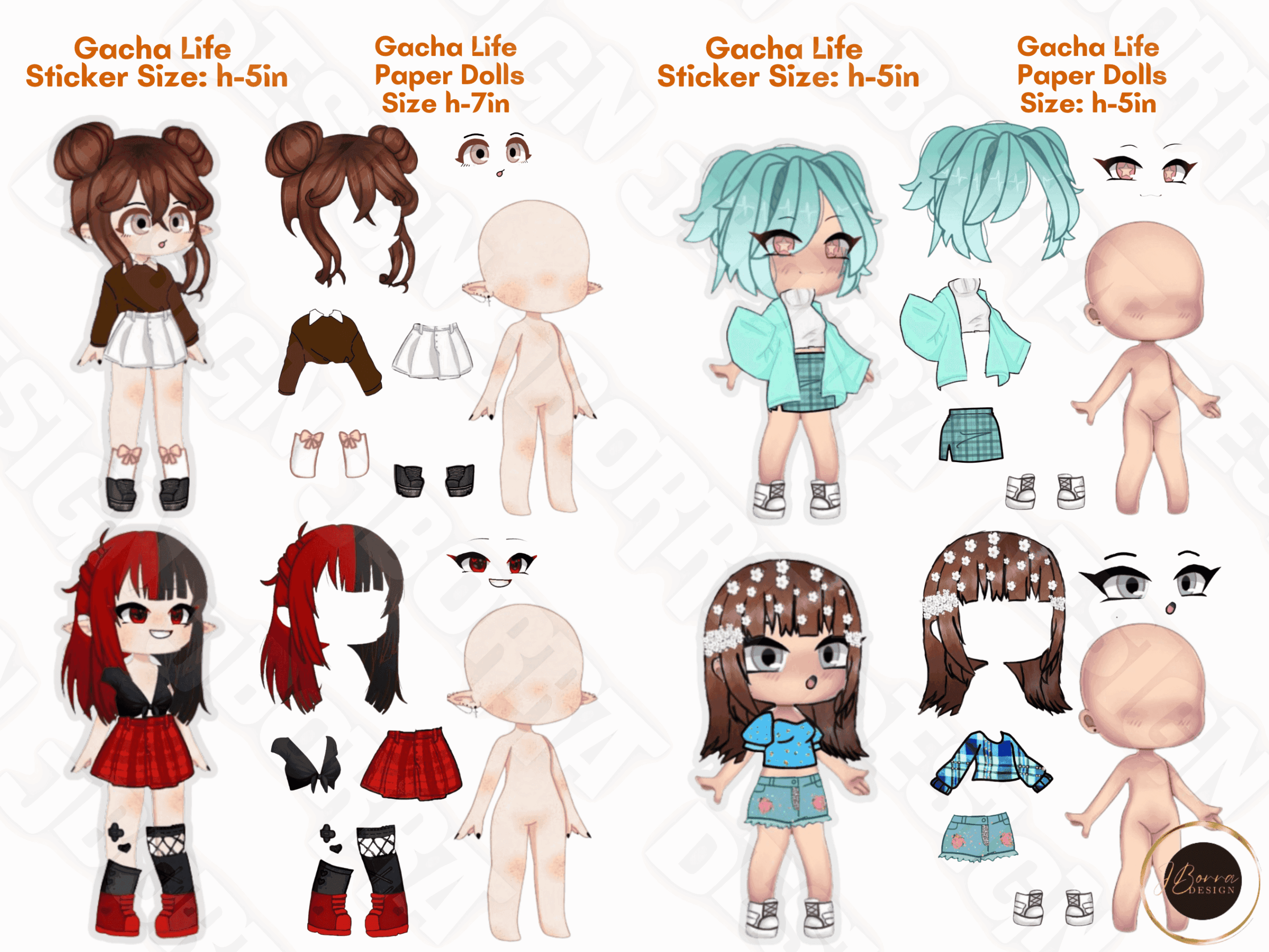 Gacha Life Paper Dolls Dress Up Stickers W Free 2 Gacha Life Dolls Printable Templates By Jborra design Raket PH