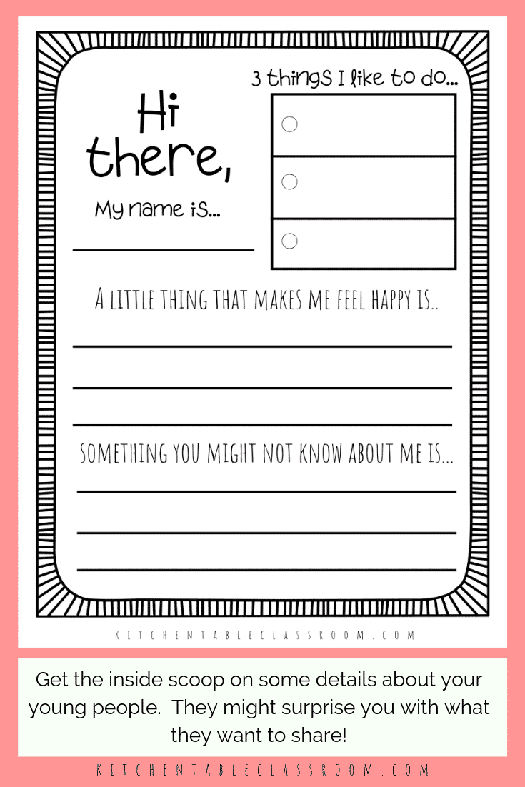 Free Printable Getting To Know You Worksheets