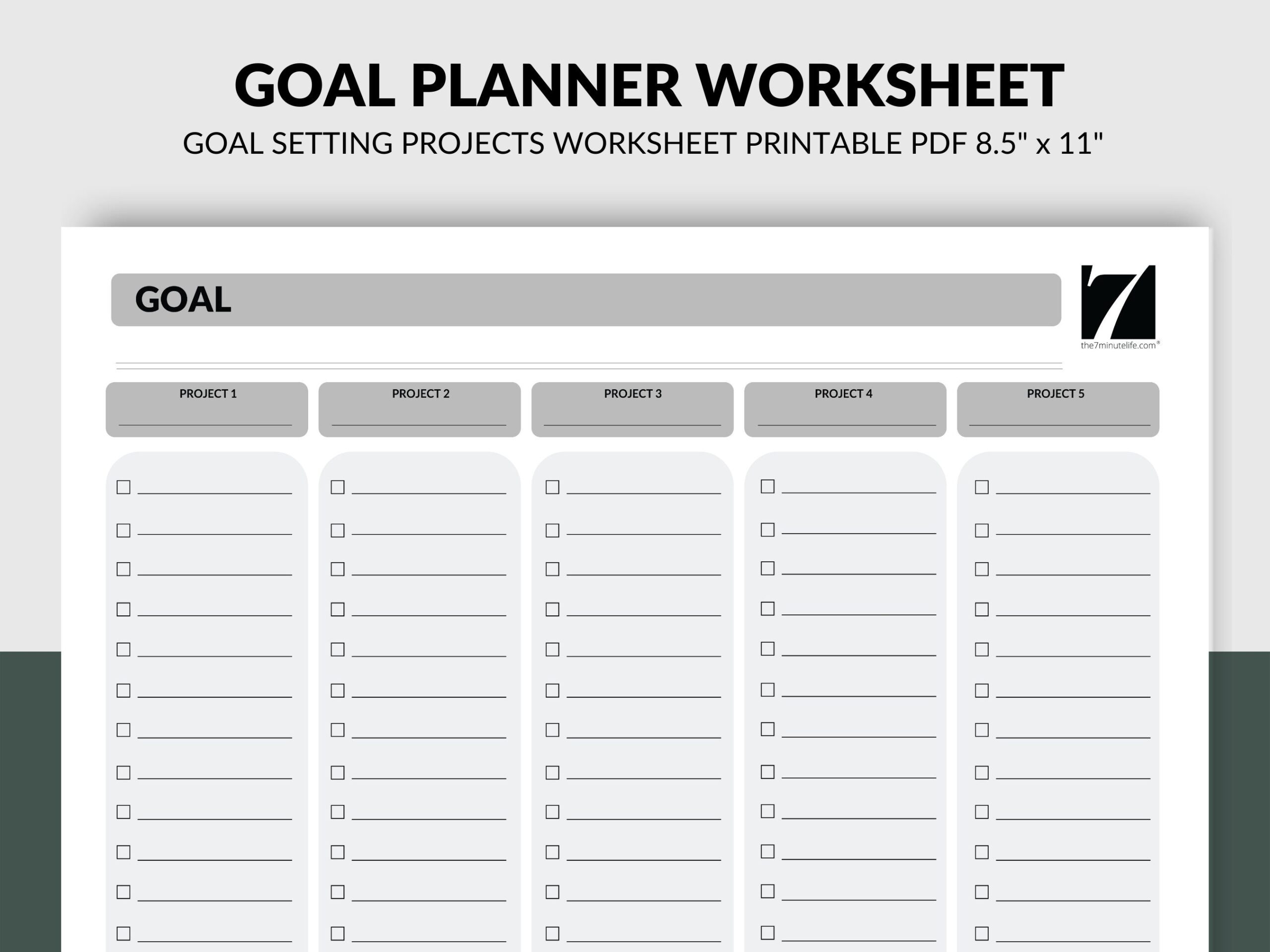goal setting worksheet the 7 minute life