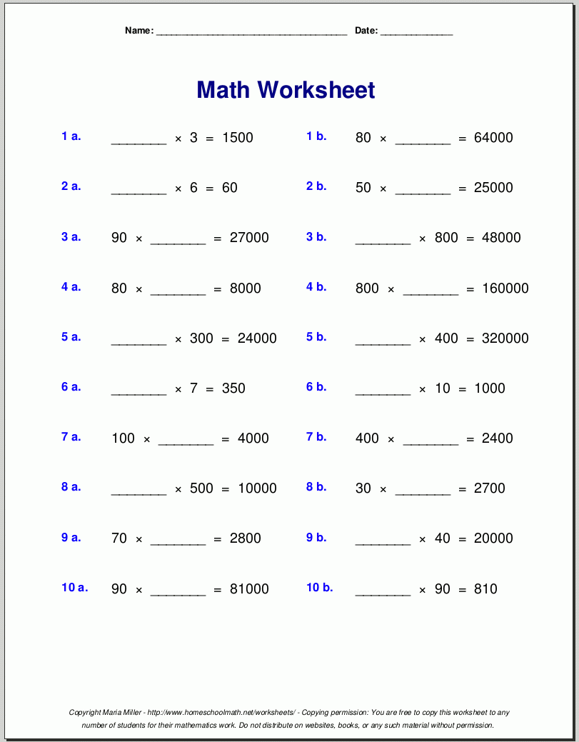 Grade 4 Multiplication Worksheets Worksheets Library