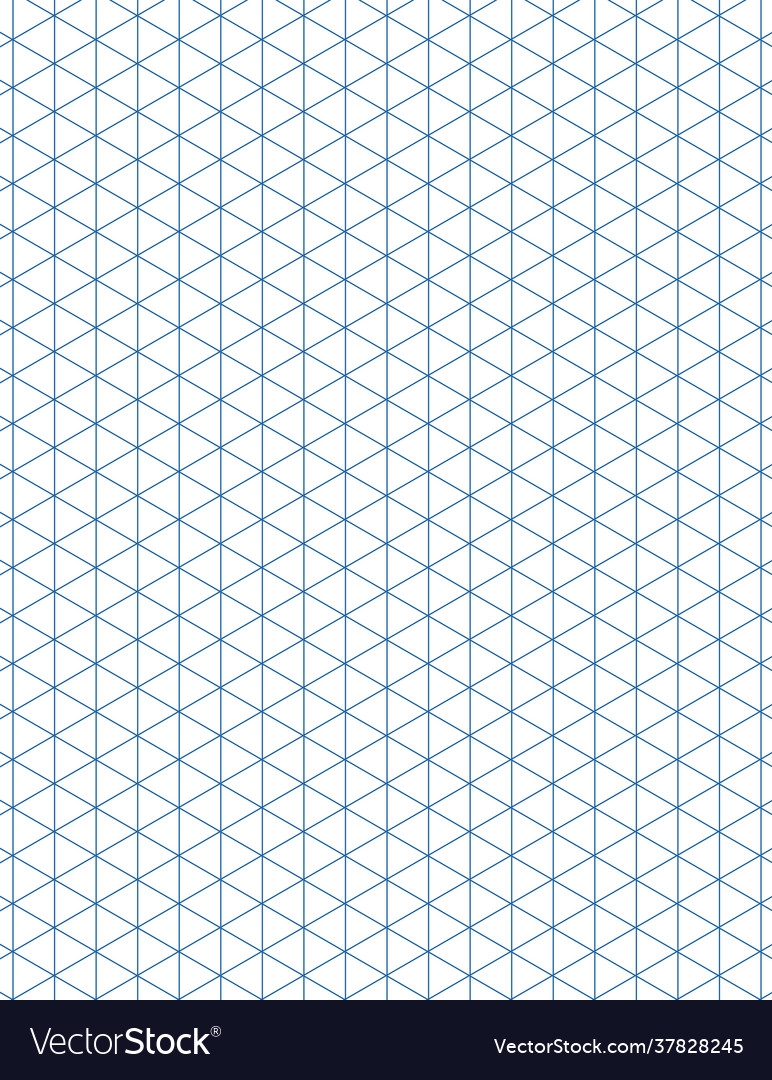 Graph Paper Printable Isometric Color Grid Vector Image