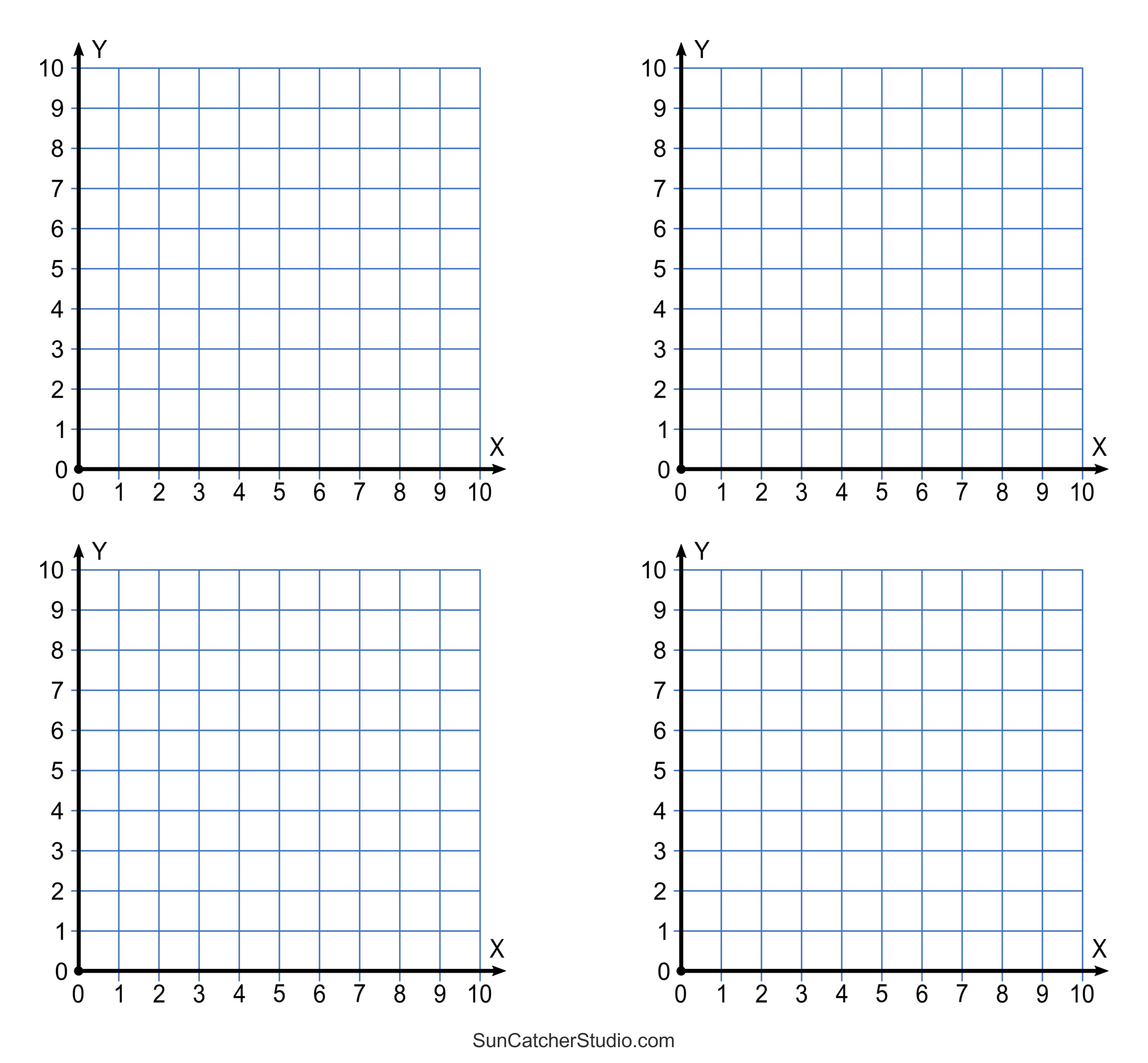 Grid Paper Printable 4 Quadrant Coordinate Graph Paper Templates Worksheets Library