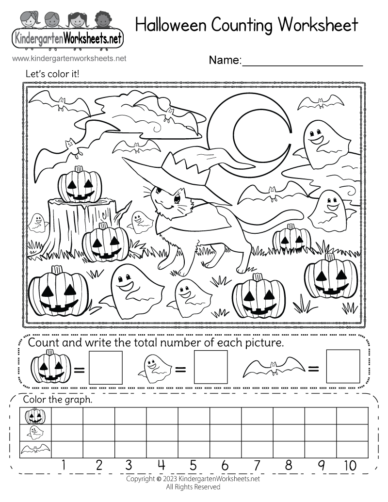 Halloween Counting Worksheet Free Printable Digital PDF