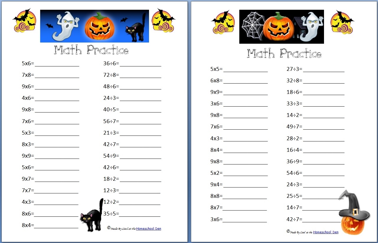 Free Printable Halloween Math Worksheets
