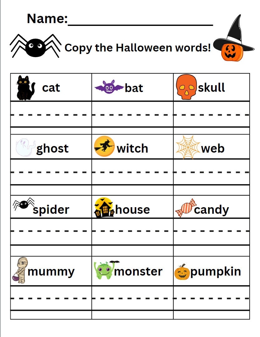 Halloween Activity Worksheets Printable
