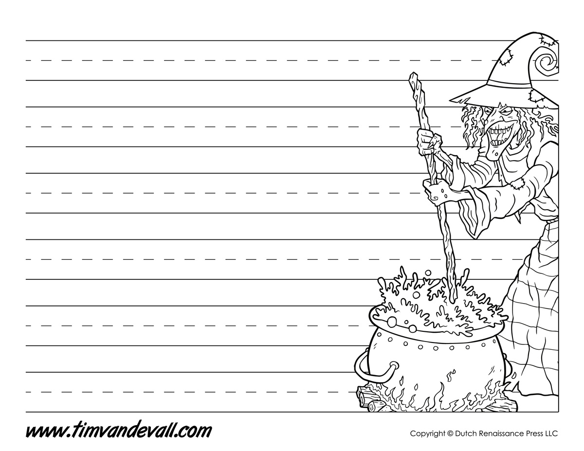 Halloween Writing Paper Template Tims Printables Worksheets Library