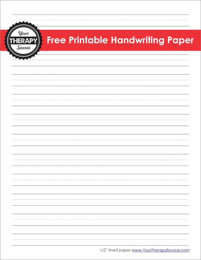 Lined Handwriting Paper Printable