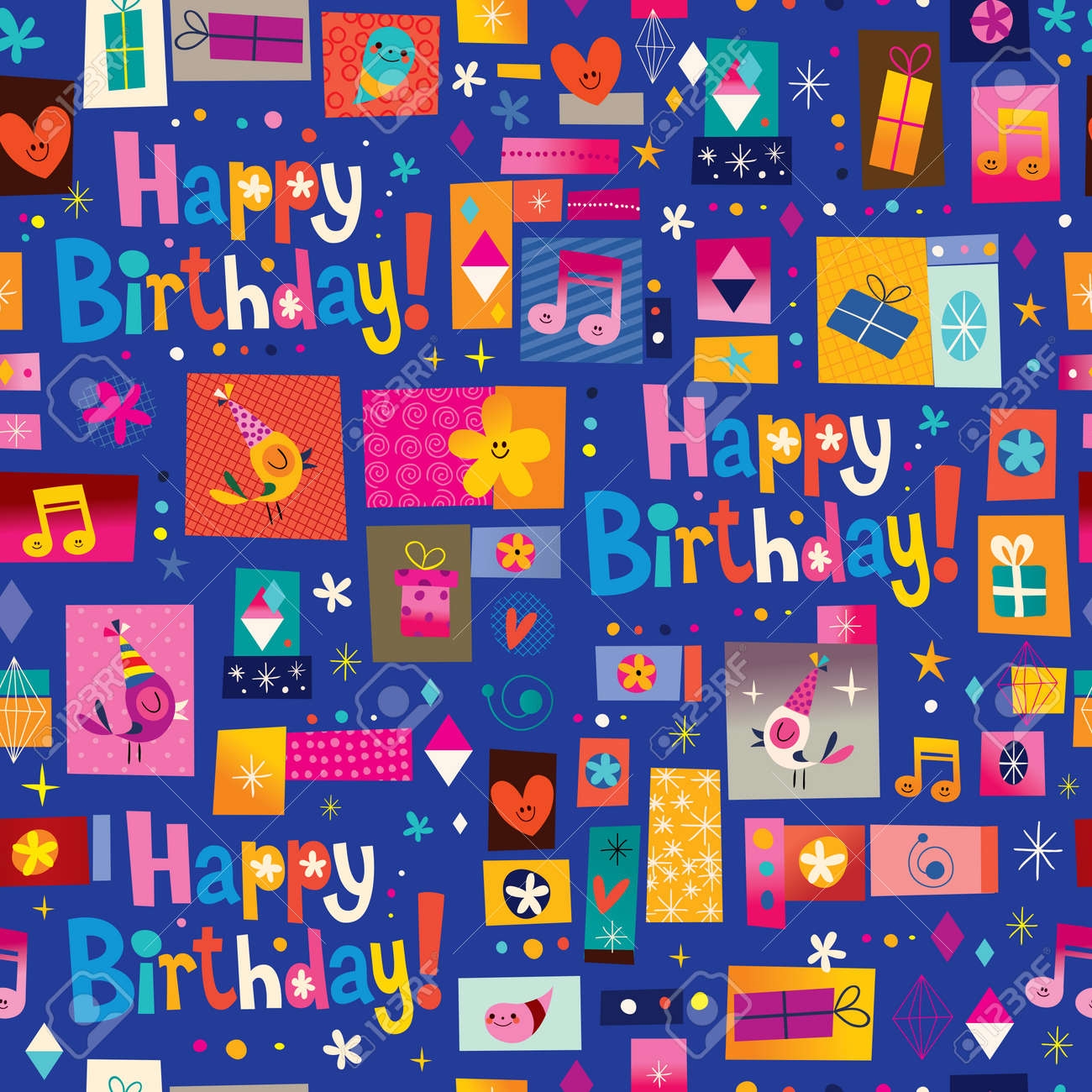 Cute Happy Birthday Wrapping Paper Printable
