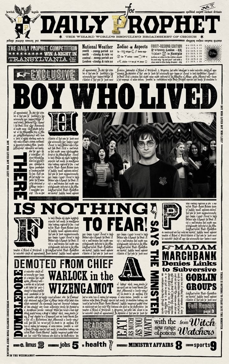 Harry Potter Newspaper Harry Potter Poster Harry Potter Printables