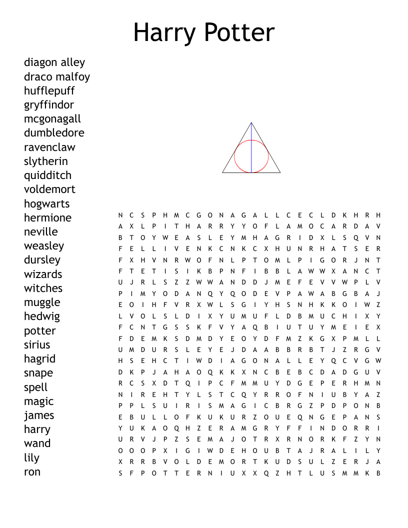 Harry Potter Worksheet WordMint